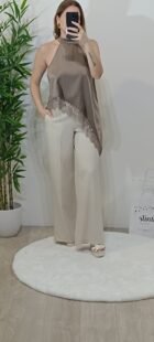 Blusa de Cetim com Renda
